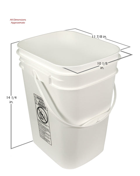 2 Gallon Square Food Grade Bucket Container Pail with Lid- 3 PACK- Made in  USA