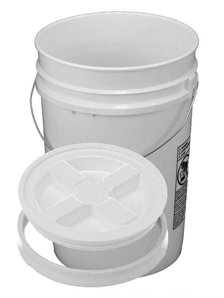 6 Pack | Premium 5 Gallon Bucket, Food Grade BPA Free HDPE, White - no Lid